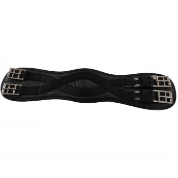 Horka Dressage – Cincha para equitación formado Waffle Weave, negro/plata, 60cm / 24in
