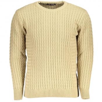U.S. Polo Assn. Men's Beige Twisted Crew Neck Sweater, Size L