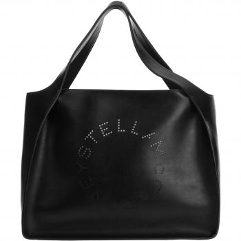 Stella McCartney Logo Tote Bag, Black, Female, Size: ONE SIZE