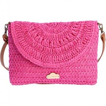 Bolso bandolera de mujer color fucsia DON ALGODÓN Leira con cremallera