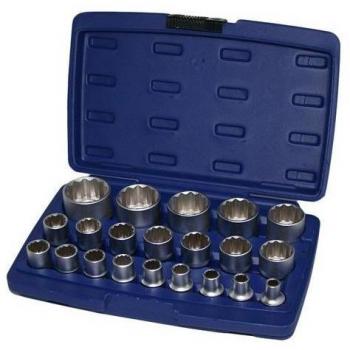 JUEGO DE VASOS 12 CARAS PARA CARRACA 1/2 8 MM A 36 MM 21 PIEZAS