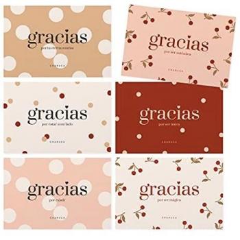 CHARUCA Set de postales GRACIAS, Pack de 6