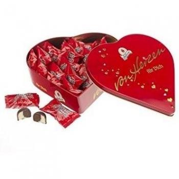 Halloren - Caja de bombones con forma de corazón - Chocolate relleno de crema de nata y cacao