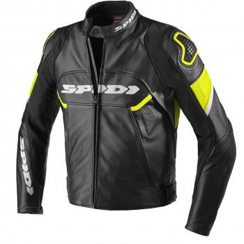 SPIDI Ignite Chaqueta de piel, Negro/Amarillo, Talla 54