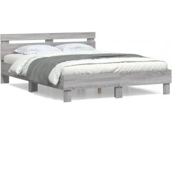 Cabecero de cama solar gris Sonoma 140x200 cm madera multicapa