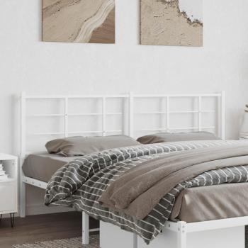 Cabecero de metal blanco de 180 cm Vidaxl