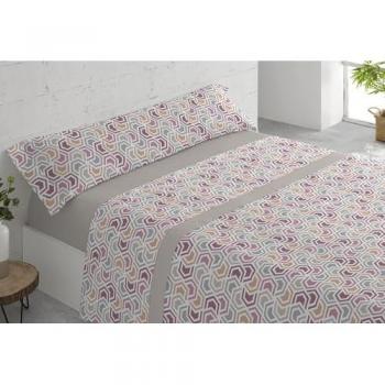 Juego de Sábanas Estampadas 3 Piezas Diania Beige - Cama 90 cm - Frescas y Tacto Extra Suave - Incluye Sábana Bajera, Sábana Encimera y Funda de