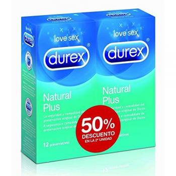 Durex Natural Plus Duplo 24 Preservativos (2 cajas de 12 unidades)