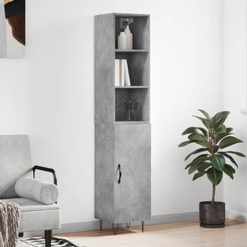 Aparador de madera contrachapada gris hormigón 34,5x34x180 cm