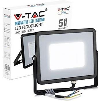 Faro LED Slim 50W Chip Samsung IP65 Color Negro 4000K V-TAC PRO VT-50