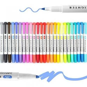 Subrayadores, Subrayadores Pastel de Doble Punta de 25 Colores, Punta de Cincel, utilizado para Marcadores Fluorescentes Subrayador de la escuela de la oficina del estudiante