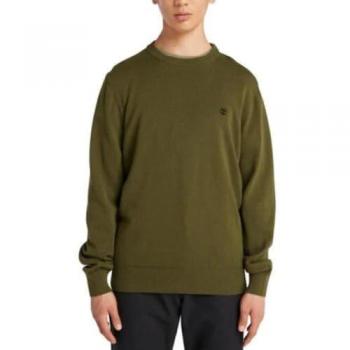 Timberland Williams River Organic Cotton Crewneck Sweatshirt for Men in Dark Olive, Size L