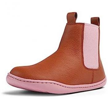 Botines Camper Peu Cami Kids de Piel Rojos para Niños, Talla 28, Diseño Casual y Cómodo