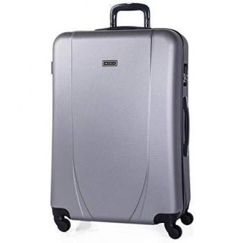 ITACA - Maleta de Viaje Grande XL Rígida 4 Ruedas Trolley 75 cm de ABS. Práctica Cómoda y Ligera. Gran Capacidad Bonito Diseño. Estudiante y Profesional. 71170, Color Plata