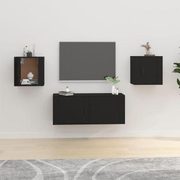 Muebles para TV de pared 2 uds, dimensiones 40x34,5x40 cm, color negro, tipo Mueble de Salón