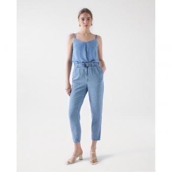 Salsa Jeans - Pantalón pitillo de mujer cropped slim lightdenim y pantalones baggy en lightdenim