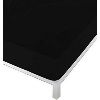 NATURALS Sábana Bajera Negro Cama 150 cm