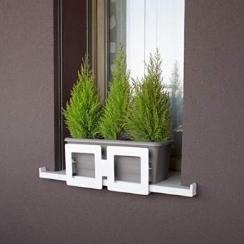 Jardín Cosas serp2cwh vasosicuro diseño de Maceta de Anti-Falling Sistema, Blanco, 30 x 20 x 44 cm