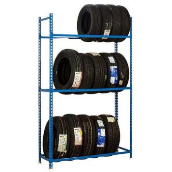 Estantería Simonrack AUTOCLICK RUEDAS PLUS 3/400 AZUL, 2000 x 1000 x 400 mm, capacidad de carga 90 kg, soporte para neumáticos, 3 niveles, color azul