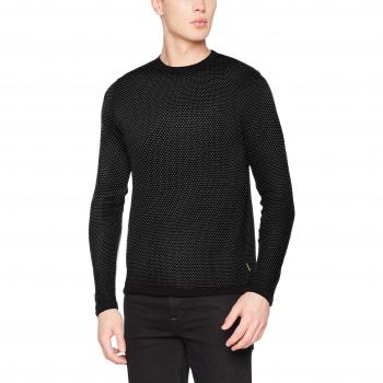 JACK & JONES Jcomaize Knit Crew Neck, Suéter para Hombre, Negro