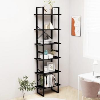 Estantería de madera contrachapada negra 60x30x210 cm