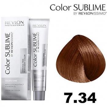 Revlon Color Sublime 7.34 Medium Gold Copper Blonde Permanent Hair Dye 75ml