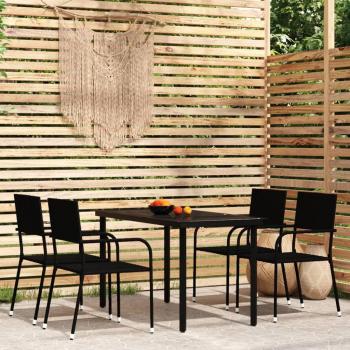 vidaXL 5 Piece Black Garden Dining Set