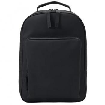 Mochila Rains Book Daypack Grande - Negro - Unisex - Compartimento para Laptop 40 cm
