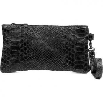 Bolso de mano Fiorella en piel auténtica con grabado de serpiente - Firenze Artegiani