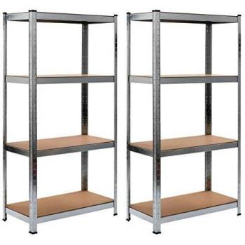 vidaXL Storage Shelves 2 pcs Silver 80x40x160 cm Steel and MDF