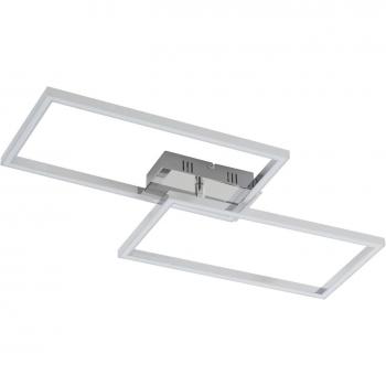 Plafón LED Lindby Panja, 35 cm, color cromo, hierro, lámpara de techo moderna para salón y comedor con 2 llamas