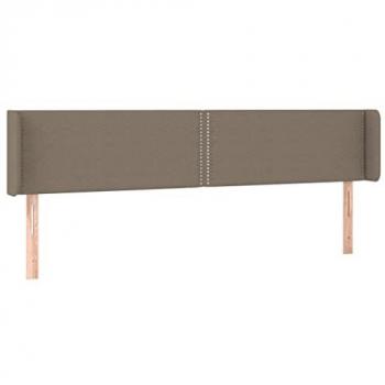 Cabecero de Cama Tapizado con LED en Tela Gris Taupe 163x16x78/88 cm