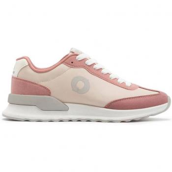 Zapatillas deportivas de mujer Ecoalf Princealf con cierre ajustable de cordones en blanco, crema, rosa claro y gris - Talla 36
