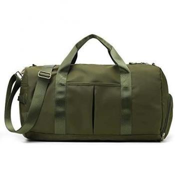 Bolsa de Gimnasia para Mujeres, Bolsa de Gimnasia ManChuang con Compartimento para Zapatos,Bolsa de Lona para Entrenamiento, Bolsa de Deporte con Compartimento para Zapatos,Verde