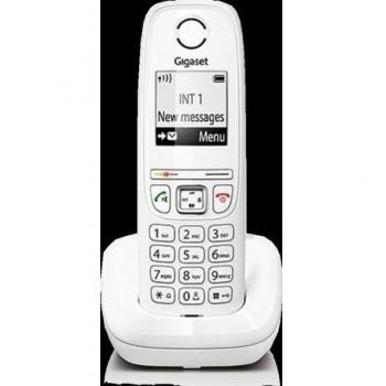 Gigaset AS405 - Teléfono Inalámbrico, Manos Libres, 100 Contactos, Pantalla gráfica iluminada 1.8, letra tamaño grande, Color Blanco