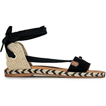 Sandalia Popa Clara Lazada Serraje Mujer Negro