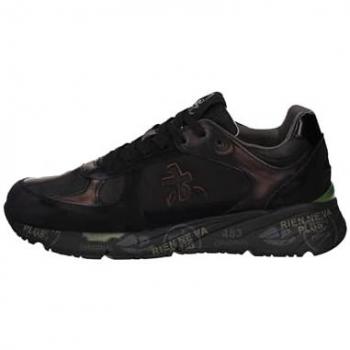 Premiata Men's Black Sneakers, Size 43 (10 US), Vintage Mase with Vibrant Details