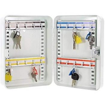 Caja de llaves Rottner SK 20 blanca con 20 ganchos y cerradura cilíndrica