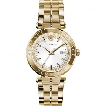 Versace Aion Date Window Stainless Steel Watch, Yellow male, Size: ONE SIZE