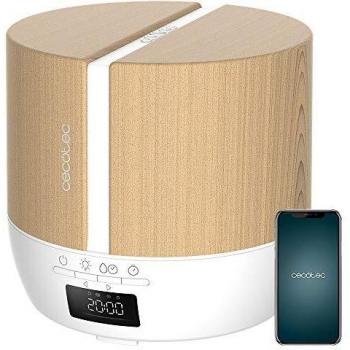 Cecotec Difusor de aromas PureAroma 550 Connected White Woody. Capacidad 500ml, Pantalla LED, Altavoz, Control por bluetooth, App, Temporizador 12h, 3 Modos de funcionamiento, Cobertura 30m2