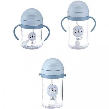Biberón de silicona sin BPA con asa para bebé, 250/350ml, ideal para aprendizaje de alimentación