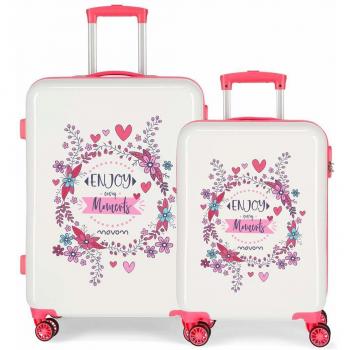 MOVOM Enjoy Juego de Maletas, 69 cm, 108 litros, Rosa
