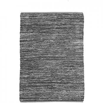 Alfombra de Piel Trenzada Gris Claro 160 x 230 cm