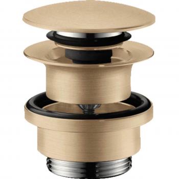 Brushed Bronze Push-Open Sink Drain by Hansgrohe