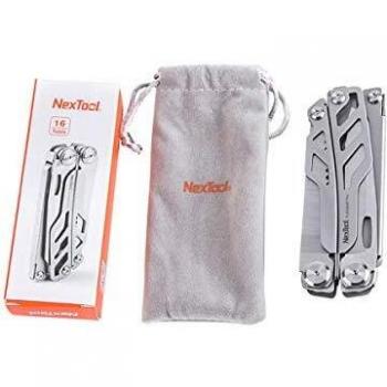 Nextool Flagship Pro NE0104, 16-in-1 Silver Multitool with Storage Pouch