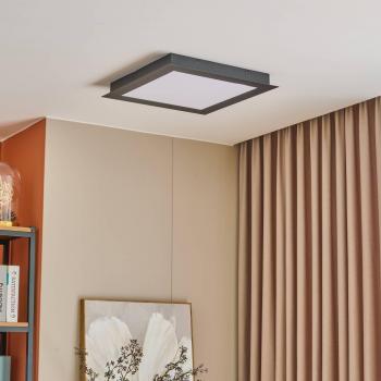 Lámpara de techo LED inteligente Lucande Leicy negro 45 cm RGB CCT, moderna, hecha de metal, para salón y comedor, 1 llama