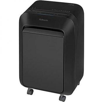 Fellowes LX210 - Destructora trituradora de papel, minicorte, destruye hasta 16 hojas, uso frecuente, tritura tarjetas de crédito, color negro