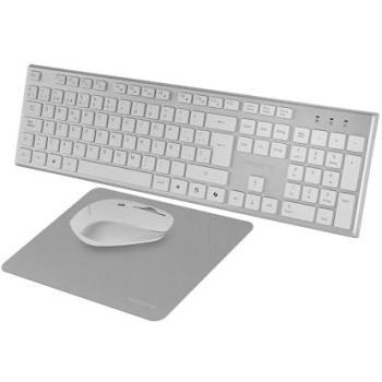 Combo Inalámbrico Tacens Zenith 3en1: Teclado Membrana Full-Size Español, Ratón Óptico 3200 dpi y Alfombrilla Nanotextil - Blanco