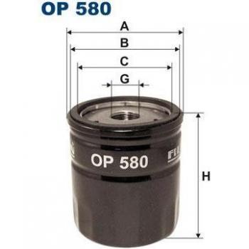 Filtro de aceite FILTRON OP 580, tipo: Filtro de aceite, características: diseñado para proporcionar una filtración eficiente del aceite en motores de combustión interna, compatible con una amplia gama de vehículos, fabricado con materiales de alta c