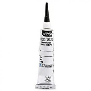 Pintura Cerne Relief Pebeo - 20 ml - Color Blanco - Acabado Opalescente